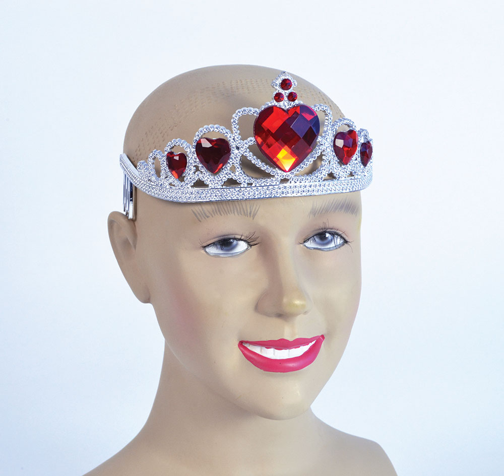Tiara. Silver Plastic + Red Stone