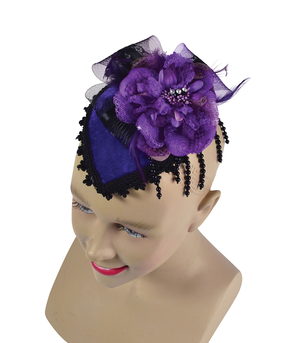 Fancy Mini Hat with Comb. Purple *SALE*