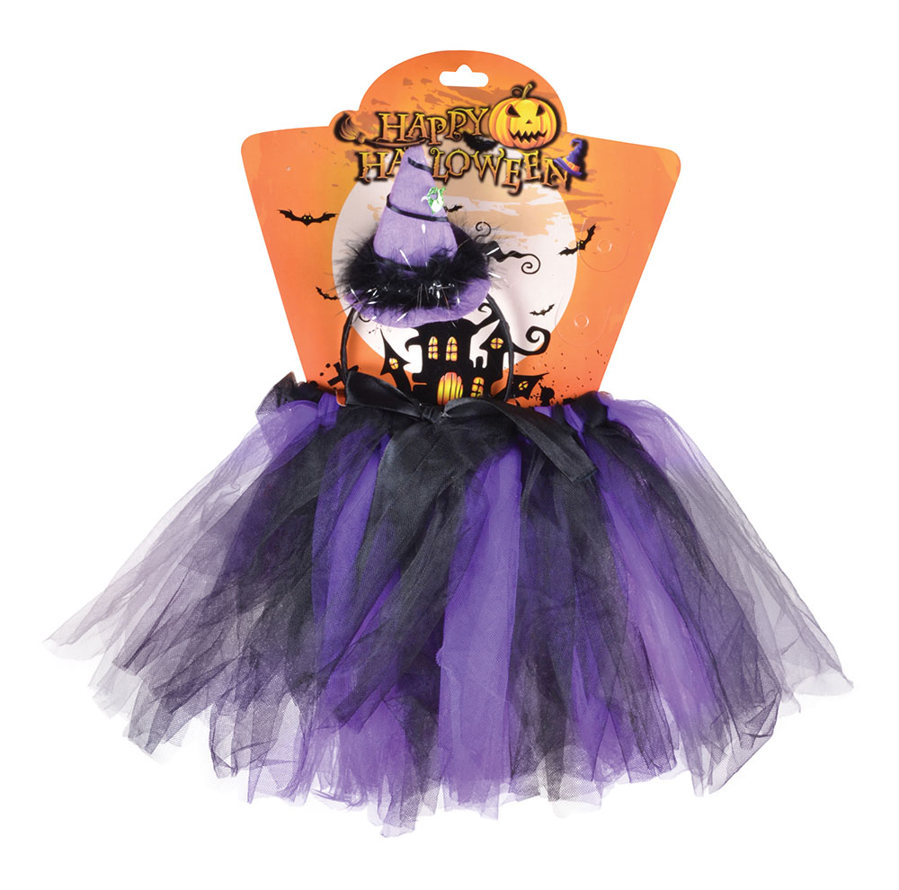 Witch TuTu. Purple/Black + Headband