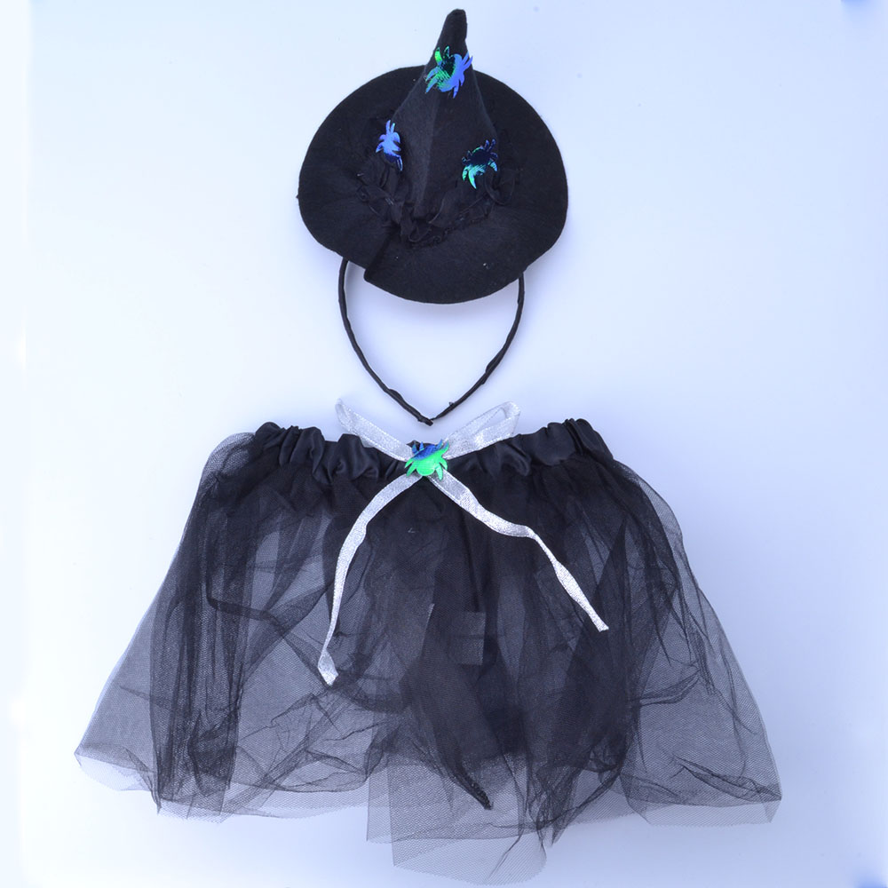 Witch TuTu. Black/Silver + Headband