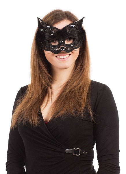 Cat + Black Marabou Feather trim (G/F)