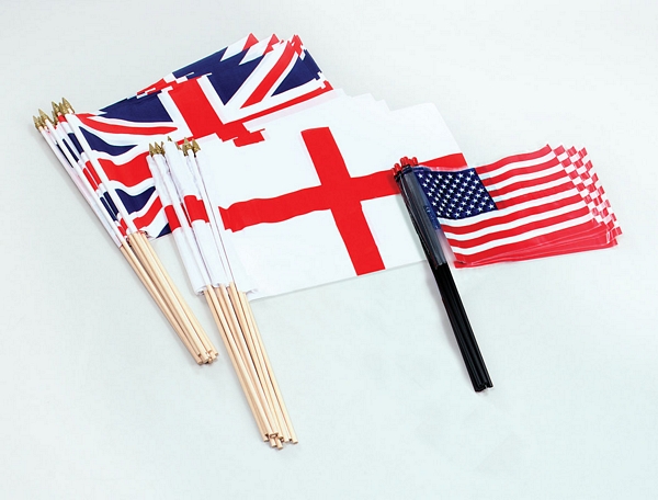 U J Flag 18"x12" On Stick. Cloth
