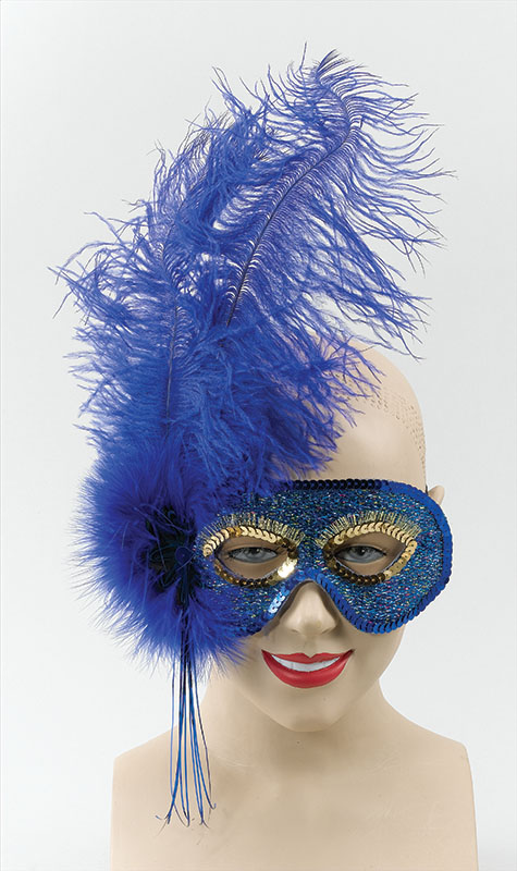 Ostrich Feather Blue Mask