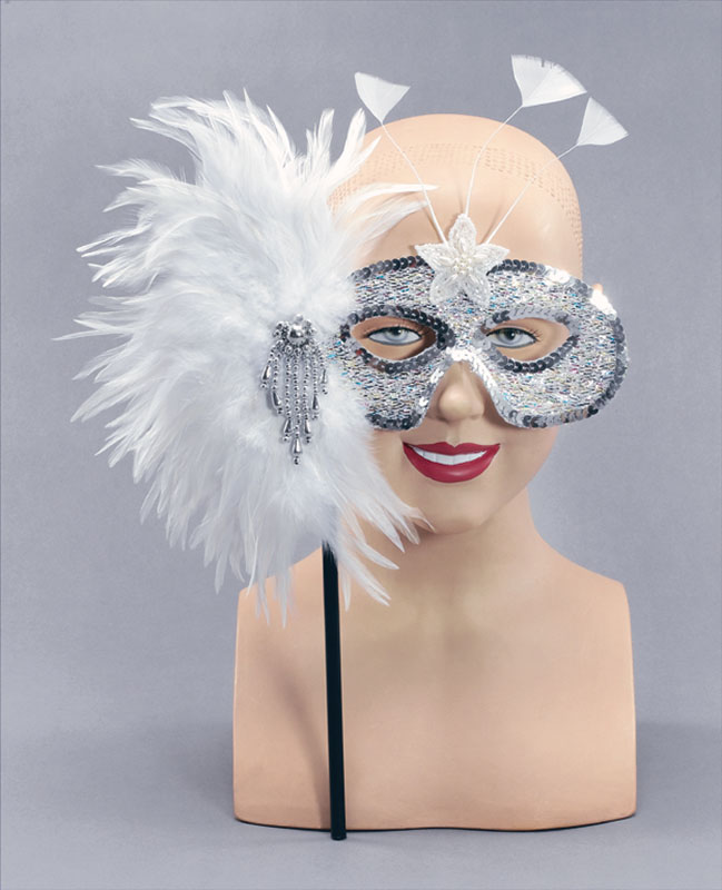 White/Silver Feather On Stick